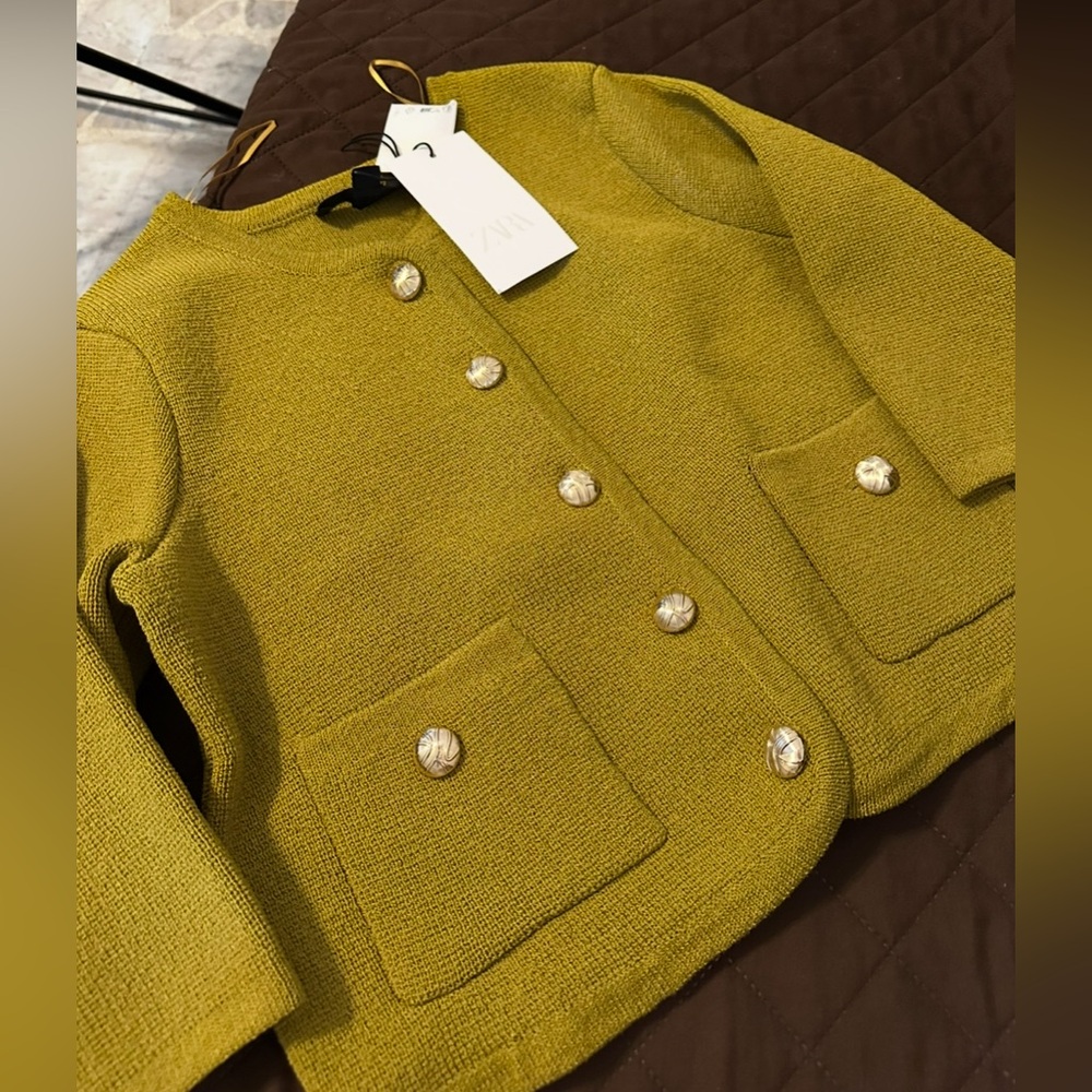 ZARA Knit Cardigan with golden buttons 2756/010 - Picture 7 of 15